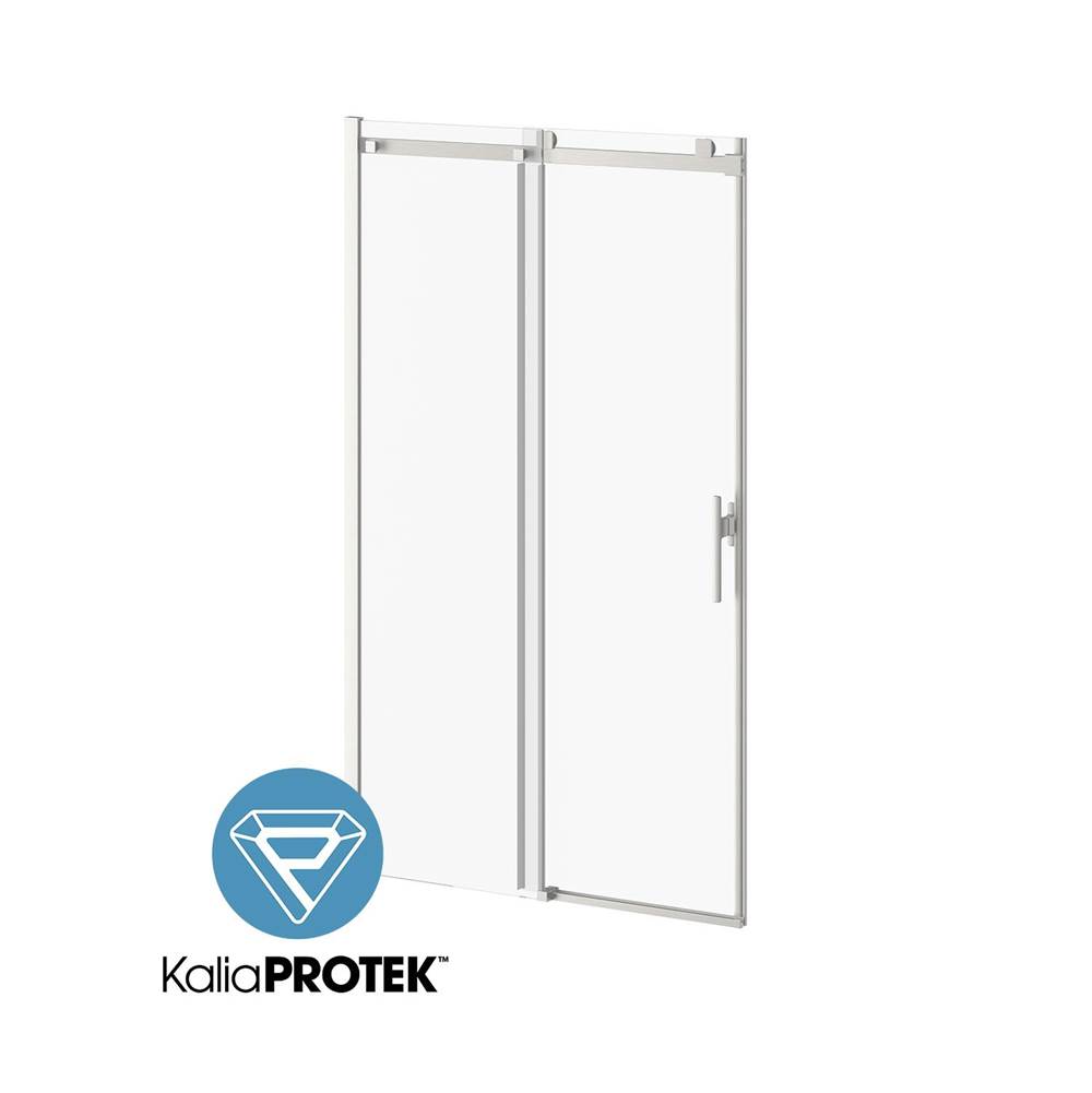 Kalia KONCEPT EVO with KaliaProtek™ 48''x77'' Sliding Shower Door Duraclean Glass with Film - Fixed Panel and Mobile Panel for Alcove Installation (Right Opening) Brushed Nickel