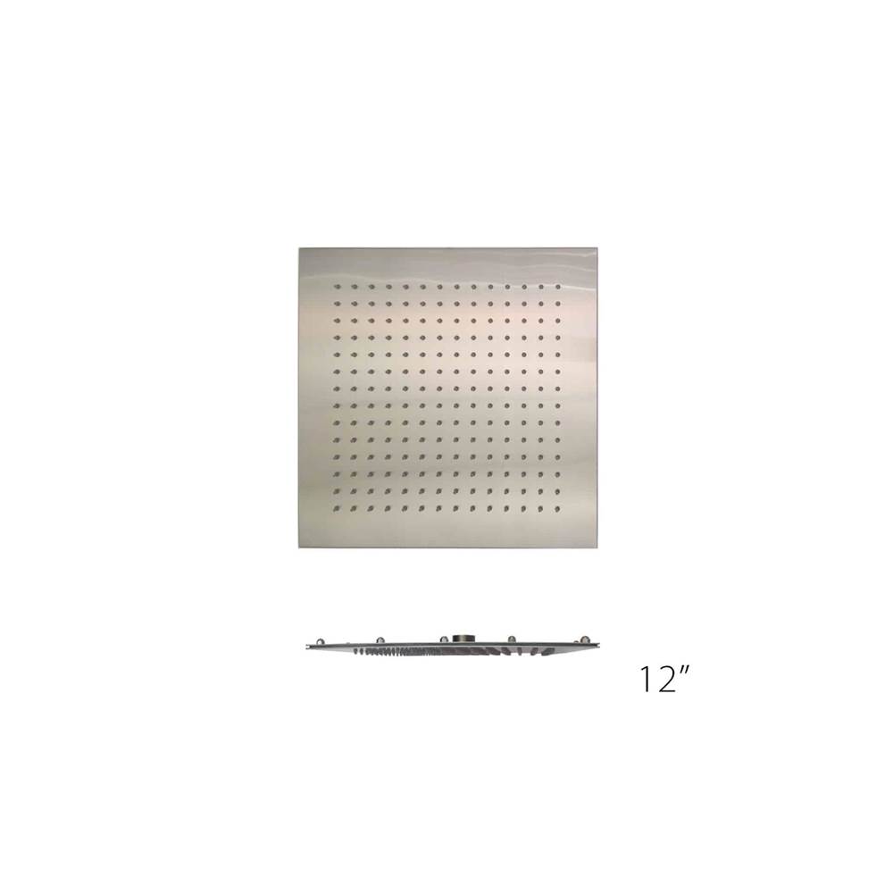 Aquamassage Canada Square rain head 12'' x 12'' in brush stainless steel with flexible anti-scale jets. 3 lbs 