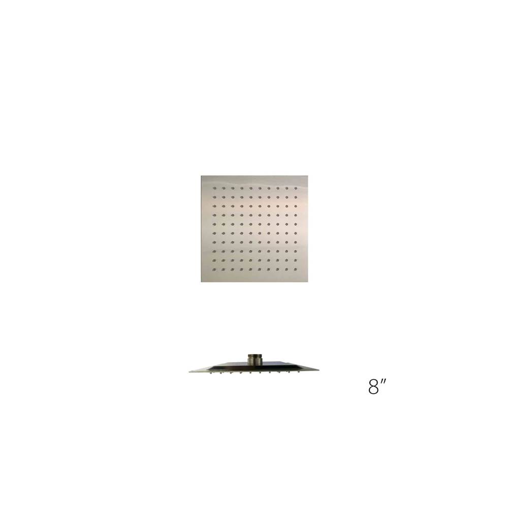 Aquamassage Canada 8'' Square Stainless steel rain head with flexible anti-scale jets. - 3 lbs 