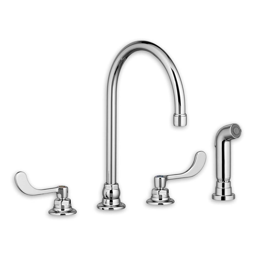 American Standard Canada Monterrey® Bottom Mount Kitchen Faucet With Gooseneck Spout and Wrist Blade Handles 1.5 gpm/5.7 Lpf With Spray