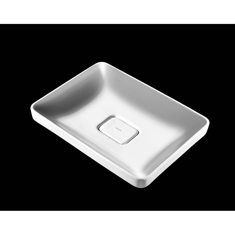 Avenue Madison Rectangular Semi-Recessed Vessel Sink, 20.25'' W x 15.125'' D x 5.5''H, Ceramic Coverplate Included