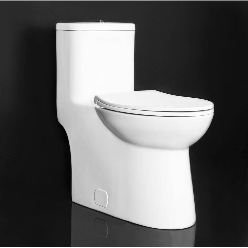 Avenue 3.5L 1 pc Toilet Unlined, Plus Height Bowl, Includes Smooth Close Toilet Seat