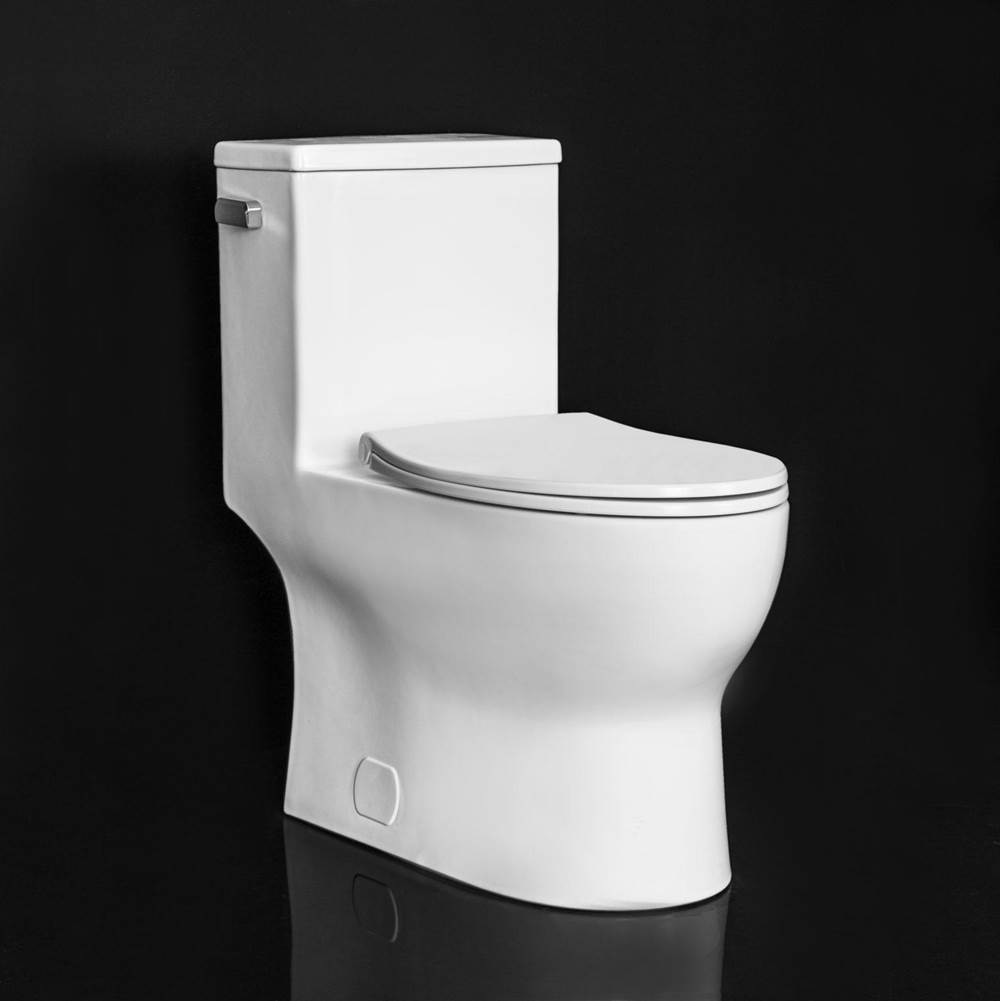 Avenue 4.8L 1 pc Toilet Lined, Plus Height, Elongted Bowl, Fully Concealed Single Flush Toilet, Includes Smooth Close Seat