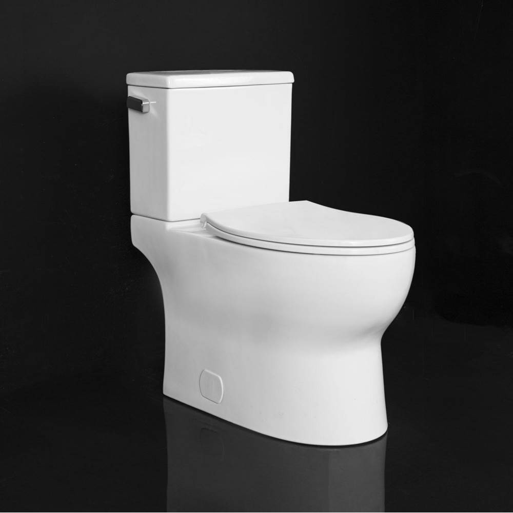 Avenue 4.8L 2 pc Toilet Lined, Plus Height, Elongated Bowl, Fully Concealed Single Flush Toilet, Includes Smooth Close Seat
