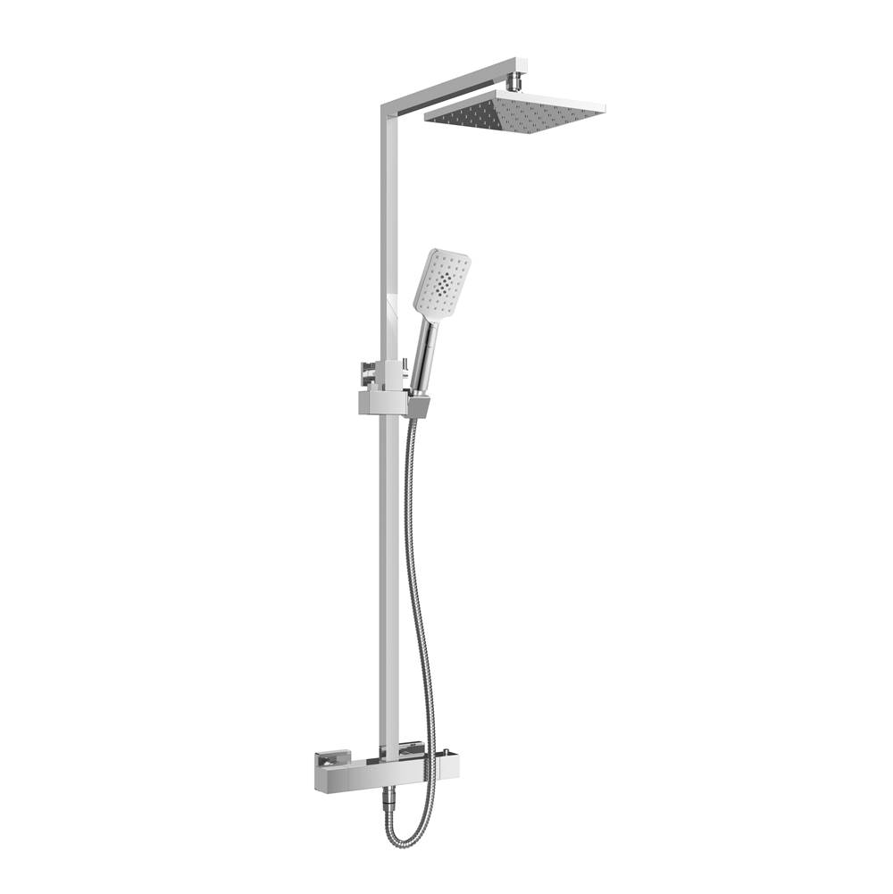 BARiL Complete Thermostatic Shower Kit On Square Pillar (Shared Ports)