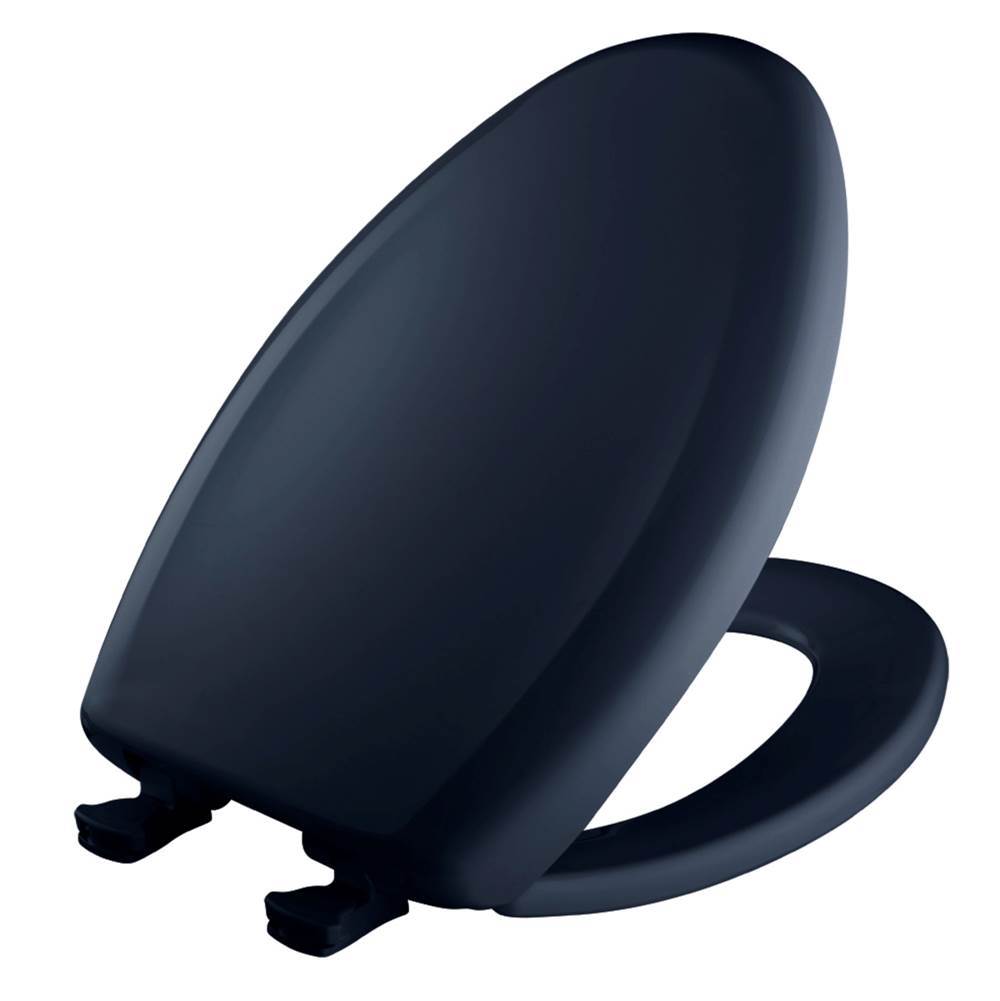 Bemis Elongated Plastic Toilet Seat in Navy with STA-TITE Seat Fastening System, Easy-Clean and Change and Whisper-Close Hinge