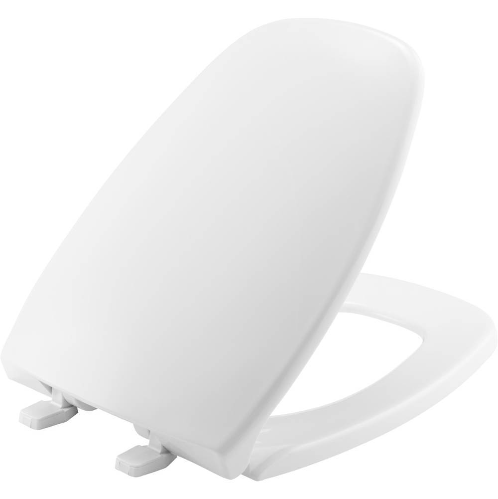 Bemis Elongated Plastic Toilet Seat in White fits Eljer Emblem with Top-Tite Hinge