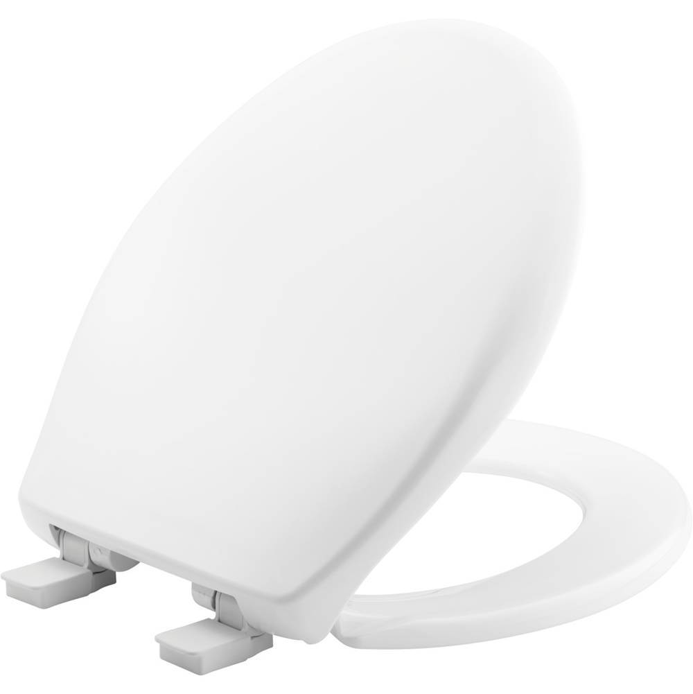 Bemis Affinity Round Plastic Toilet Seat in White with STA-TITE Seat Fastening System, Easy-Clean and Whisper-Close