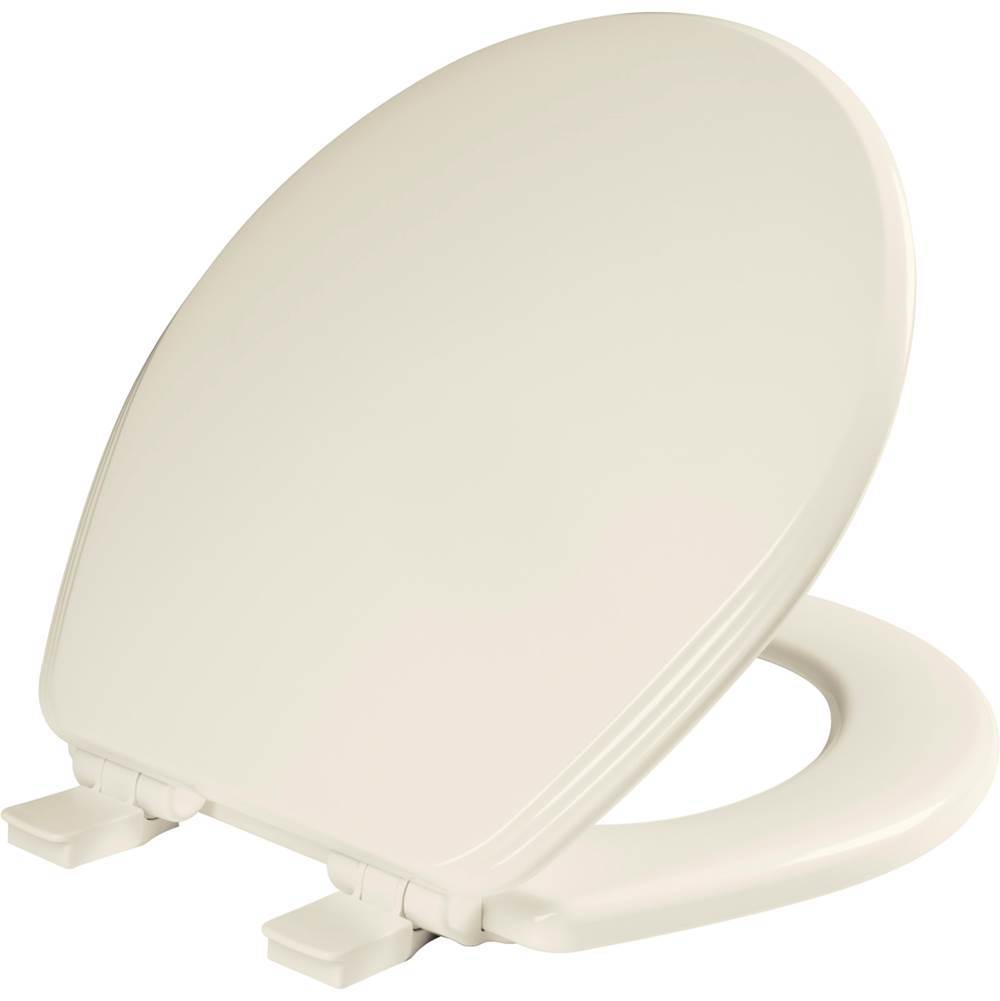 Bemis Ashland Round Enameled Wood Toilet Seat in Biscuit with STA-TITE Seat Fastening System, Easy-Clean and Whisper-Close