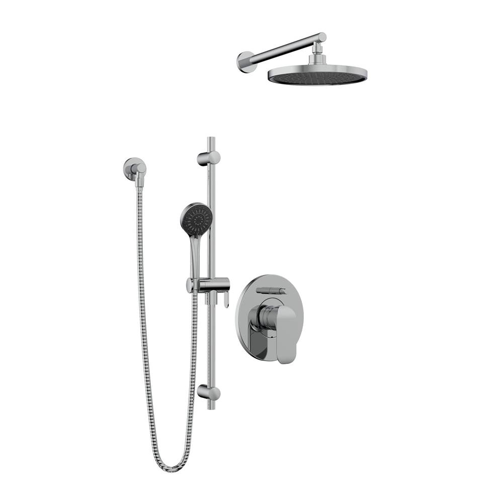 Belanger Kara Shower PB Diverter Shower Faucet Trim Kit w/Hand Shower & WM Rain Shower Head  - Valve Required