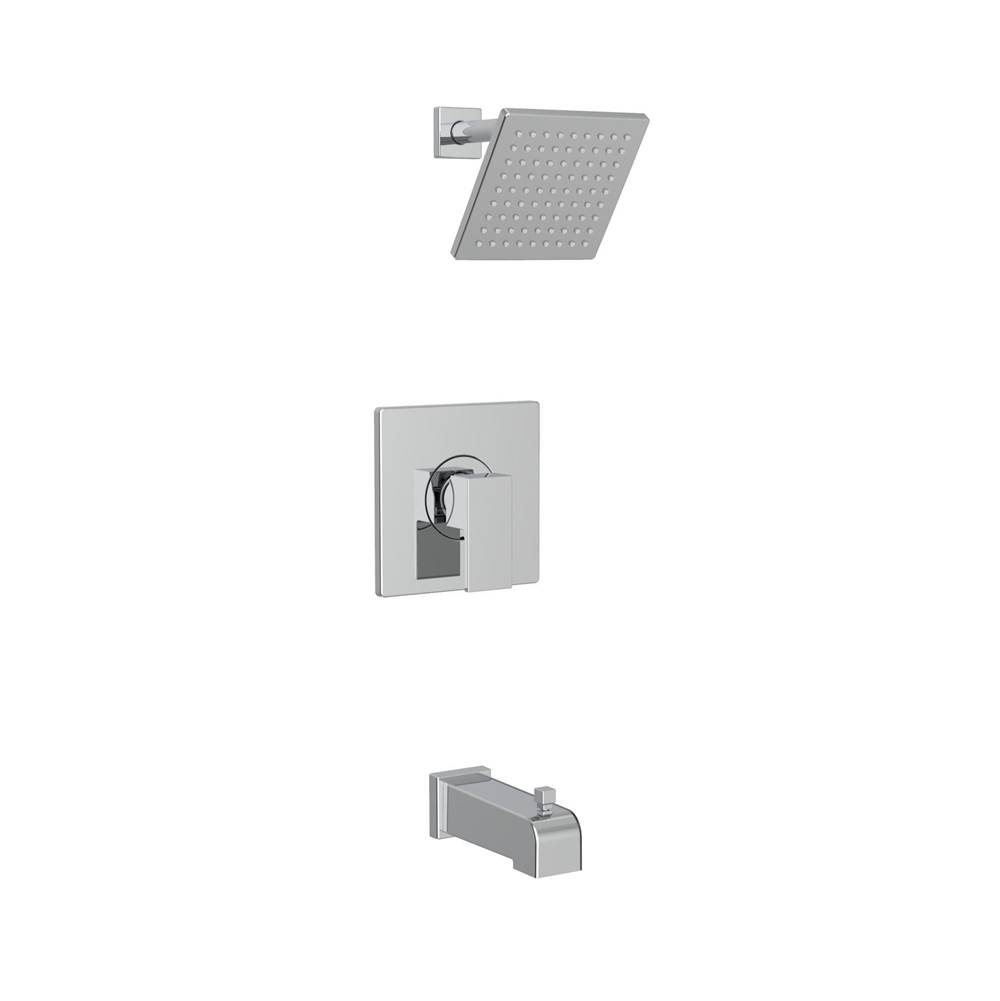 Belanger AXO Tub/Shower Faucet Trim w/PB  Valve Trim, Diverter Spout & WM Rain Shower Head  - Valve Required