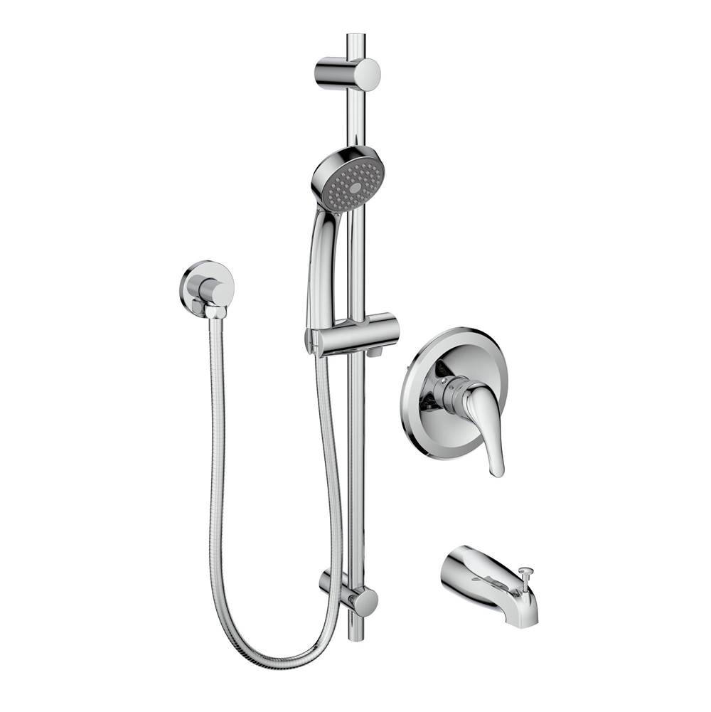 Belanger PB Tub/Shower Faucet Trim w/Diverter Spout & Handshower on Slide Bar  - Valve Required