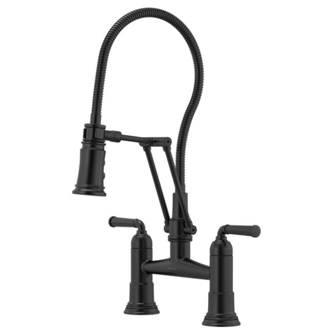 Brizo Canada Rook® Articulating Bridge Faucet with Finished Hose