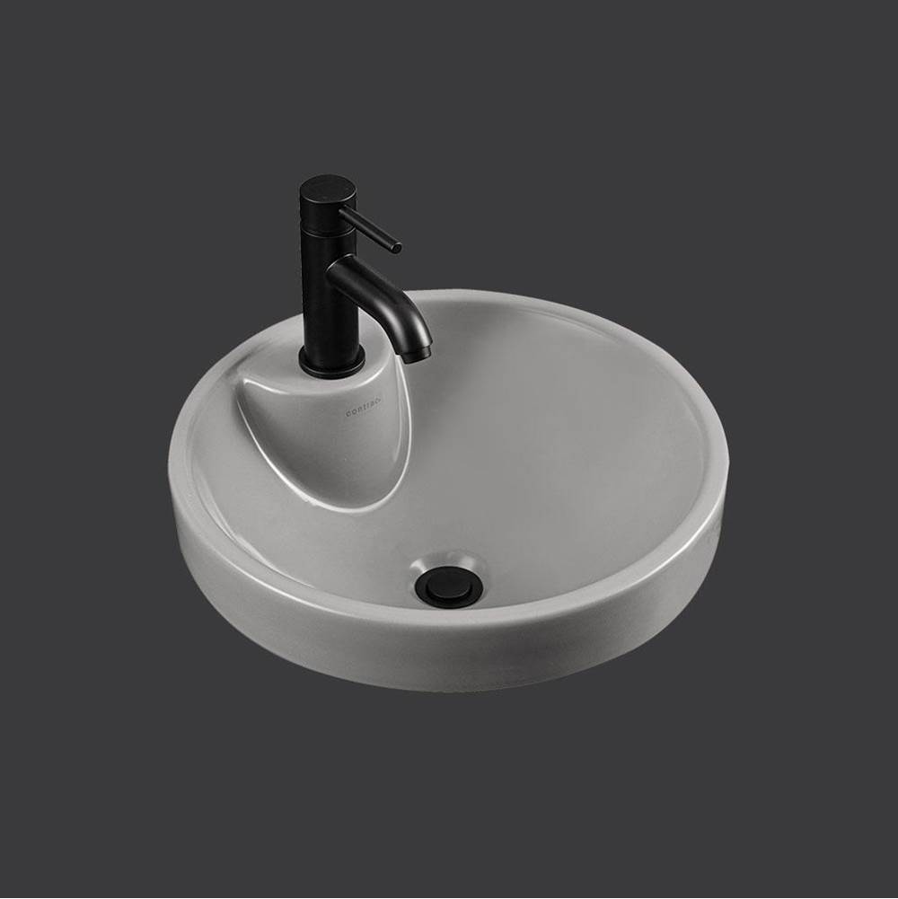 Contrac Round Vessel Sink, Slate Grey, Single Hole Faucet Drilling