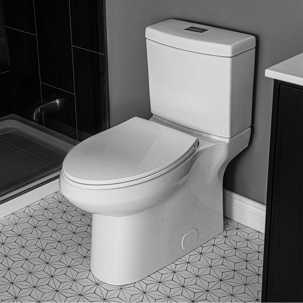 Contrac Avenal 4.8L/3L Toilet Bowl, Concealed Elongated, Plus Height, with Smooth Close Seat And 4.8L/3L Dual Flush Tank, Unlined, 12'' Rough-In