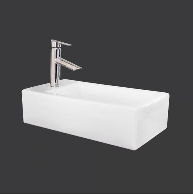 Contrac Foremost Rectangular Wall Hung Vessel Sink, Single Hole Faucet Drilling