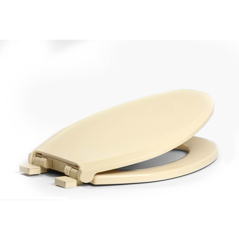Centoco 3800SC-106 Elongated Plastic Toilet Seat with Safety Close, Light Weight Residential, Bone