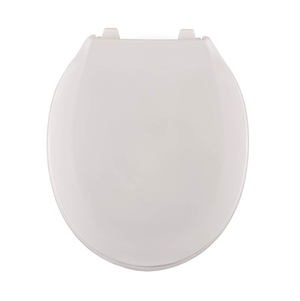 Centoco 440TM-001 Round Plastic Toilet Seat, Closed Front With Cover, Top Mount Residential Hinge, White
