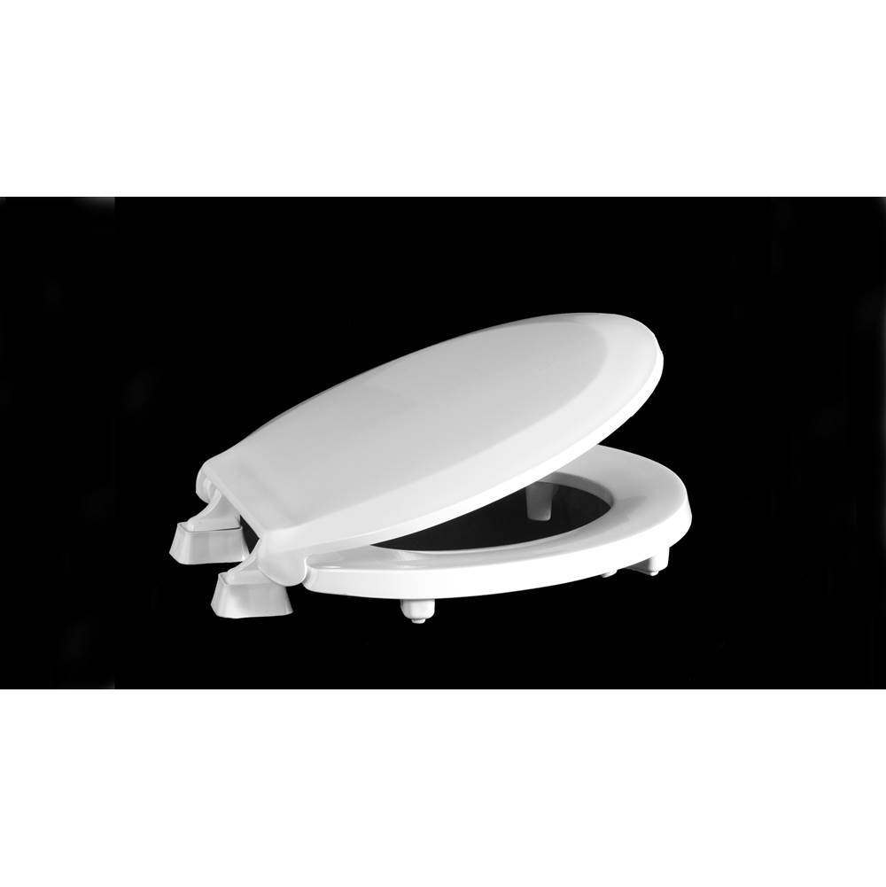 Centoco HL440STS-001 Round 2'' Lift, Raised Plastic Toilet Seat, Closed Front with Cover, ADA Compliant Handicap Medical Assistance Seat, White