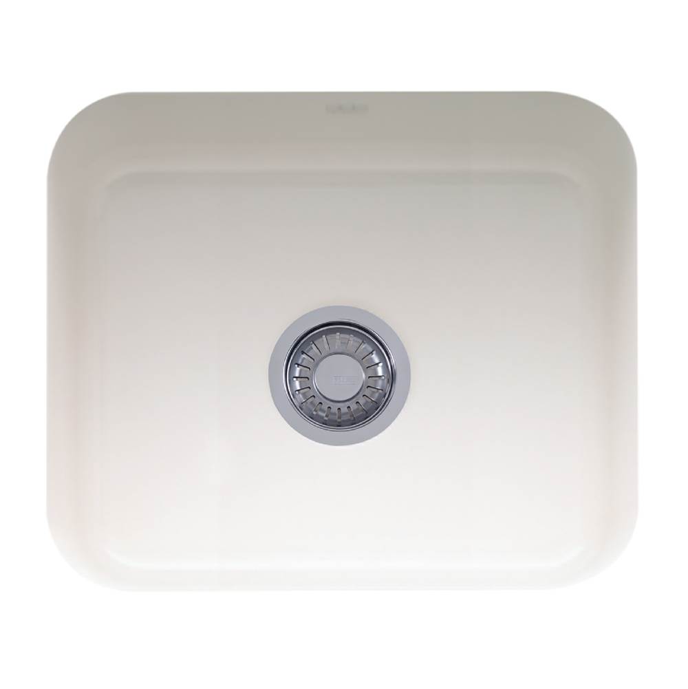 Franke Residential Canada Cisterna 21.62-in. x 17.38-in. White Undermount Single Bowl Fireclay Kitchen Sink, CCK110-19WH