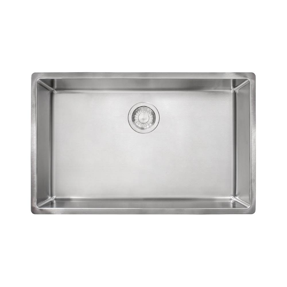 Franke Residential Canada Cube 28.5-in. x 17.7-in. 18 Gauge Stainless Steel Undermount Single Bowl Kitchen Sink - CUX110-27-CA