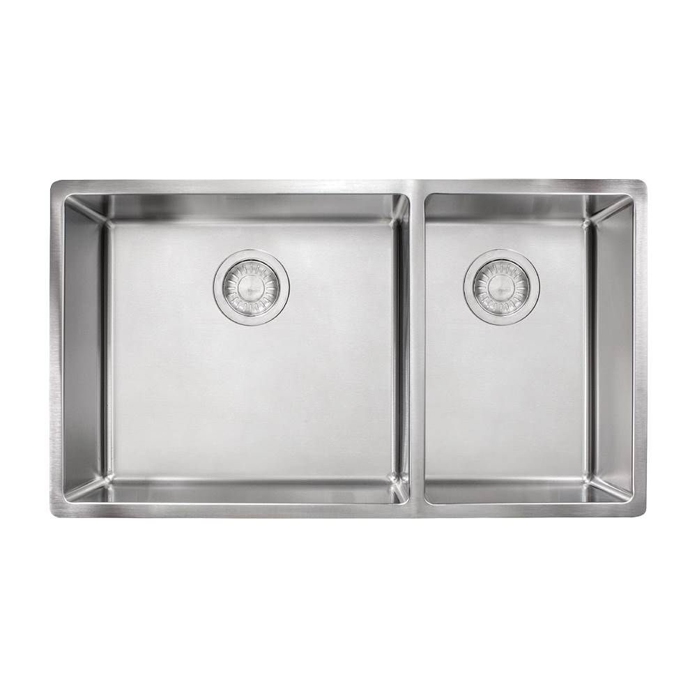Franke Residential Canada Cube 31.5-in. x 17.7-in. 18 Gauge Stainless Steel Undermount Double Bowl Kitchen Sink - CUX160-CA