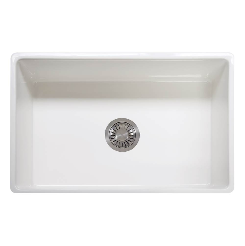 Franke Residential Canada Farm House 30-in. x 20-in. White Apron Front Single Bowl Fireclay Kitchen Sink - FHK710-30WH
