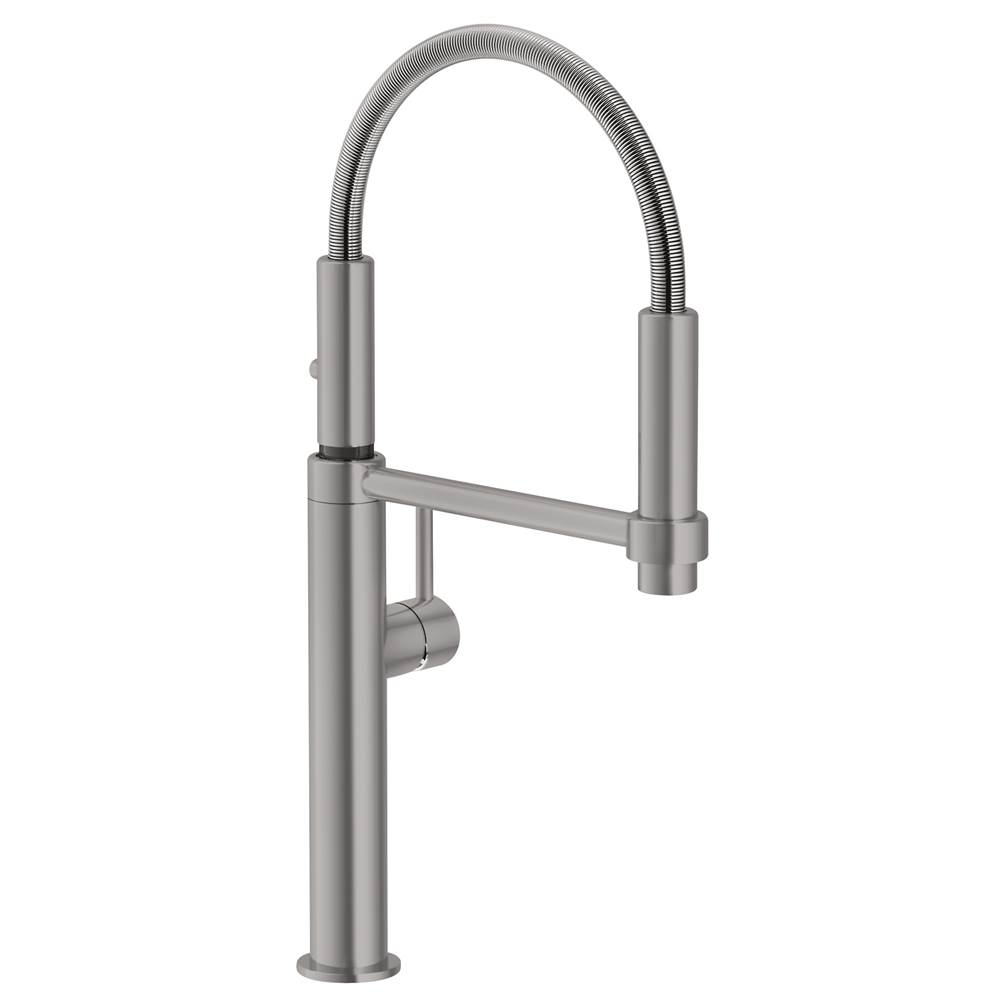 Franke Residential Canada Pescara 18-inch Single Handle Semi-Pro Kitchen Faucet in Satin Nickel, PES-360-SNI