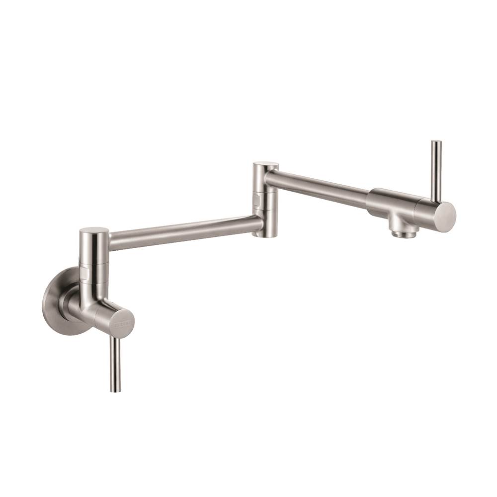 Franke Residential Canada Steel Series Two Handle Wall Mounted Pot Filler, Stainless Steel