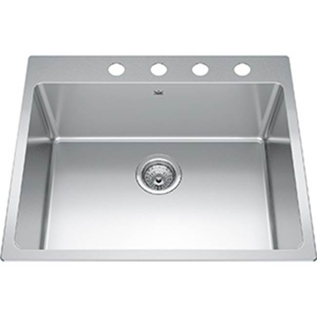 Kindred Canada Brookmore 31-in LR x 20.9-in FB Drop in Single Bowl Stainless Steel Kitchen Sink