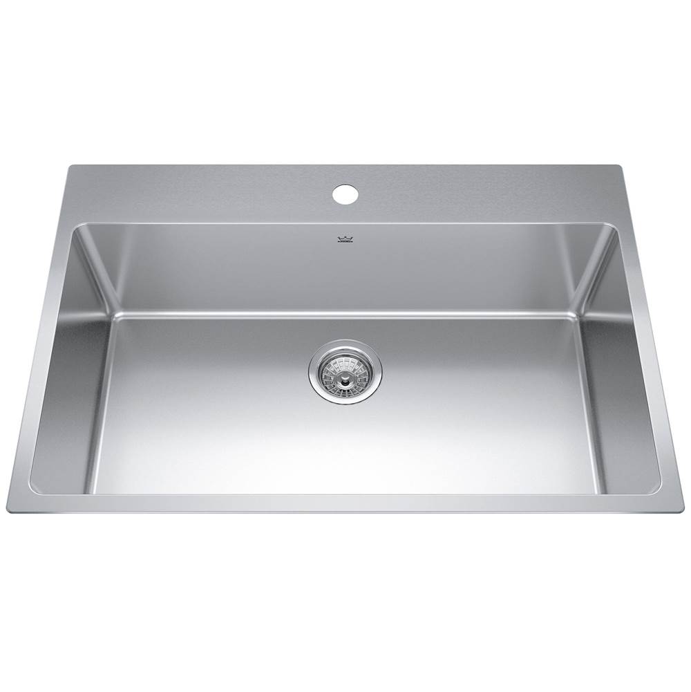 Kindred Canada Brookmore 32.9-in LR x 22.1-in FB Drop in Single Bowl Stainless Steel Kitchen Sink