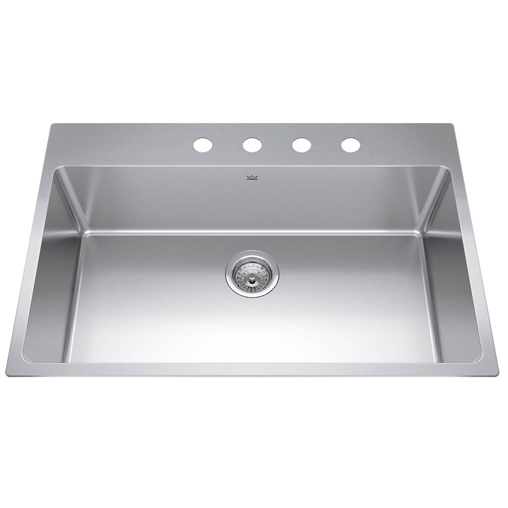 Kindred Canada Brookmore 32.9-in LR x 22.1-in FB Drop in Single Bowl Stainless Steel Kitchen Sink