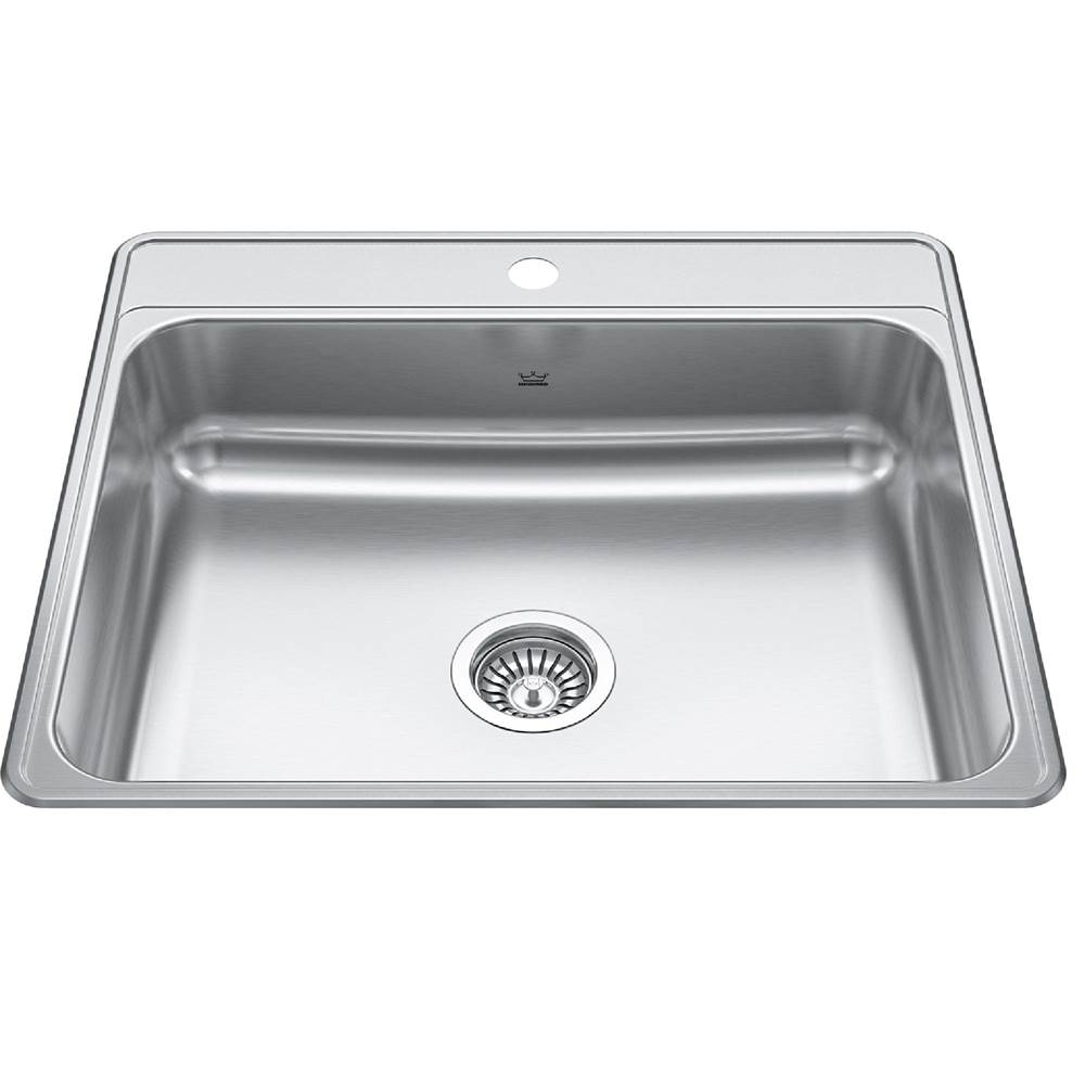 Kindred Canada Creemore 25-in LR x 22-in FB Drop In Single Bowl 1-Hole Stainless Steel Kitchen Sink