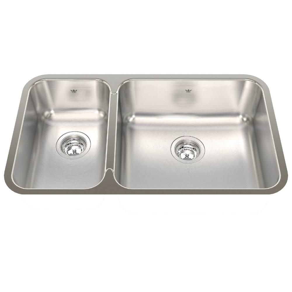 Kindred Canada Steel Queen 30.88-in LR x 17.75-in FB Undermount Double Bowl Stainless Steel Kitchen Sink