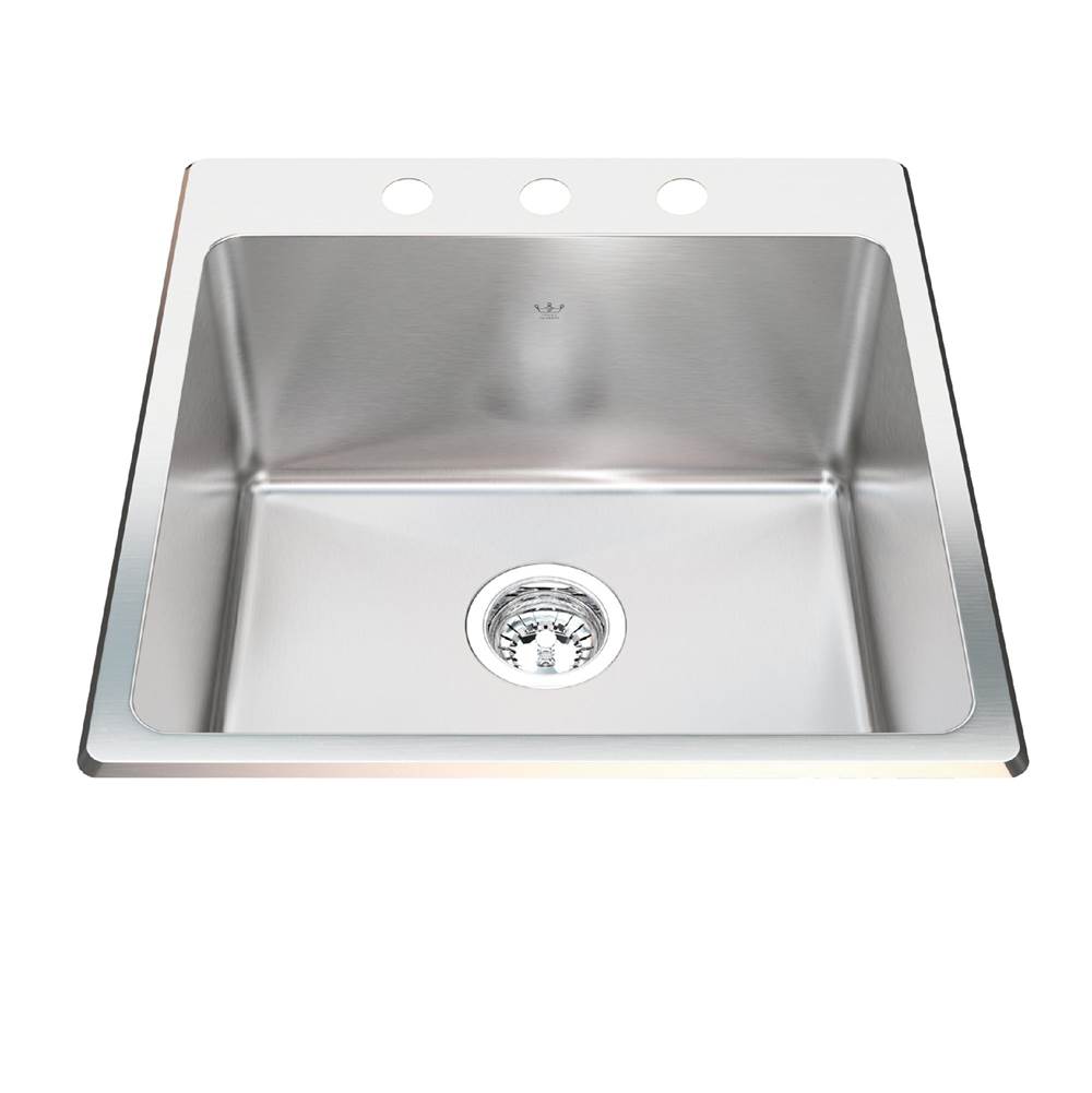 Kindred Canada Kindred Utility Collection 20.13-in LR x 20.56-in FB Dualmount Single Bowl 3-Hole Stainless Steel Laundry Sink