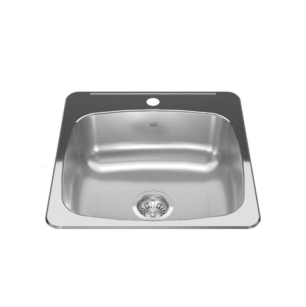 Kindred Canada Reginox 20.13-in LR x 20.56-in FB Drop In Single Bowl 1-Hole Stainless Steel Kitchen Sink
