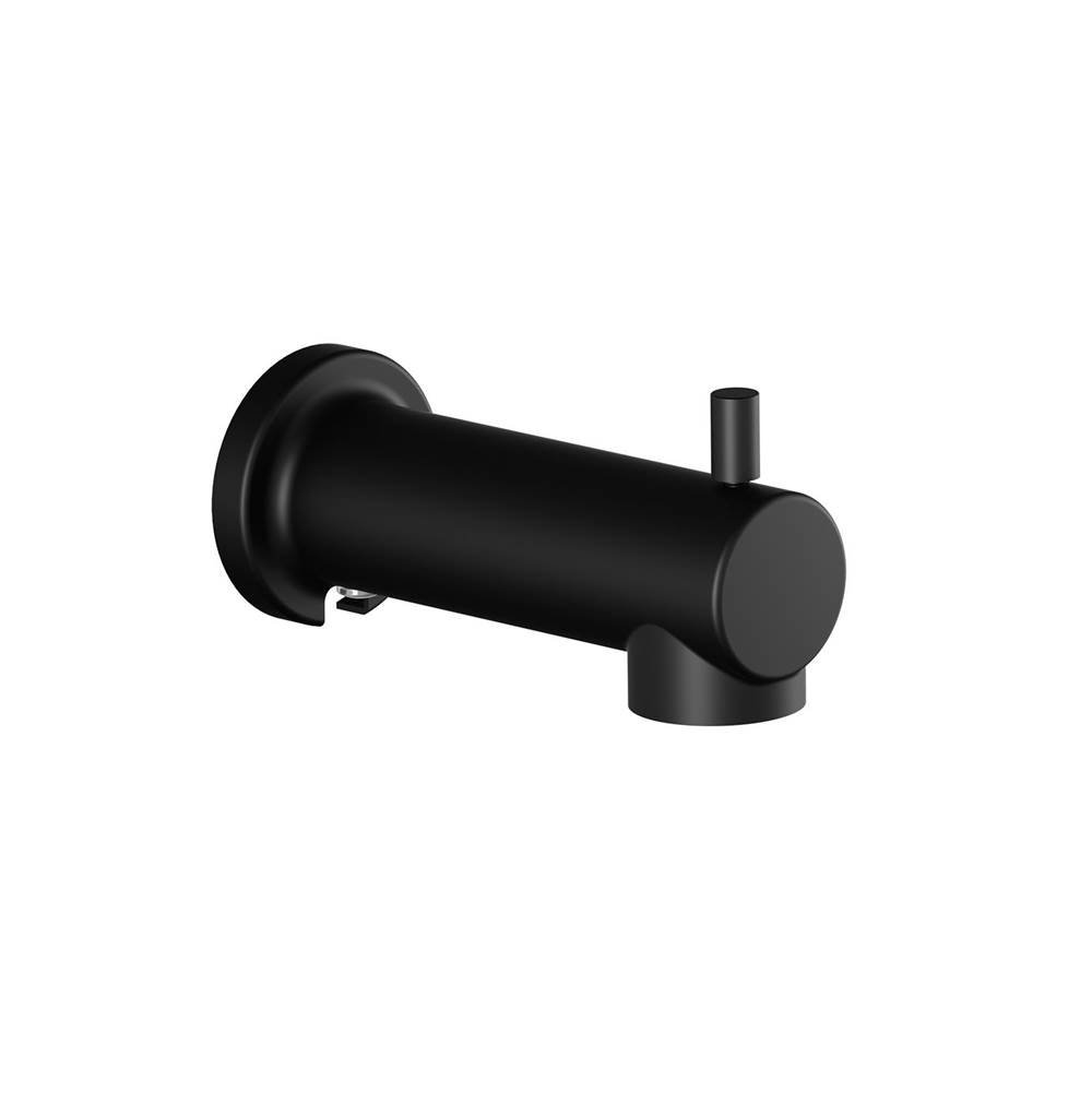 Kalia Round Tub Spout with Diverter and Slip-Fit Installation Matte Black