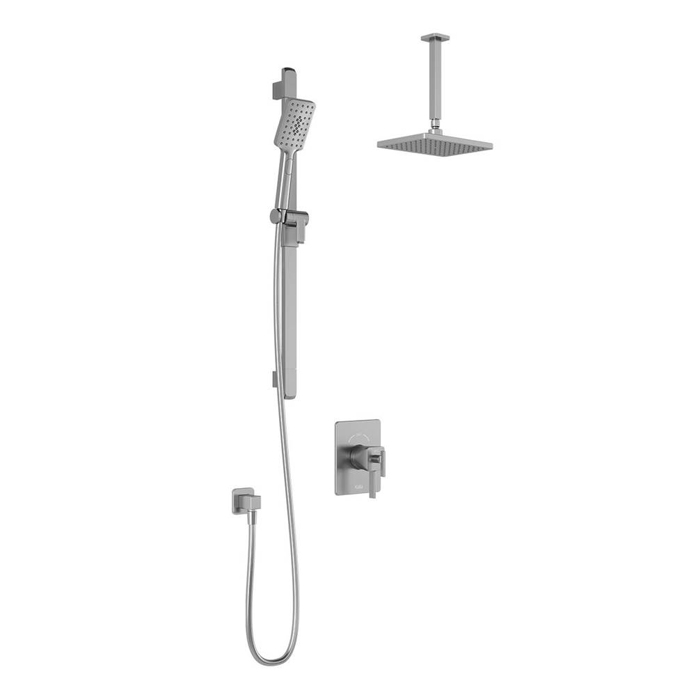 Kalia SquareOne™ TCD1 AQUATONIK™ T/P Coaxial Shower System with Vertical Ceiling Arm Chrome