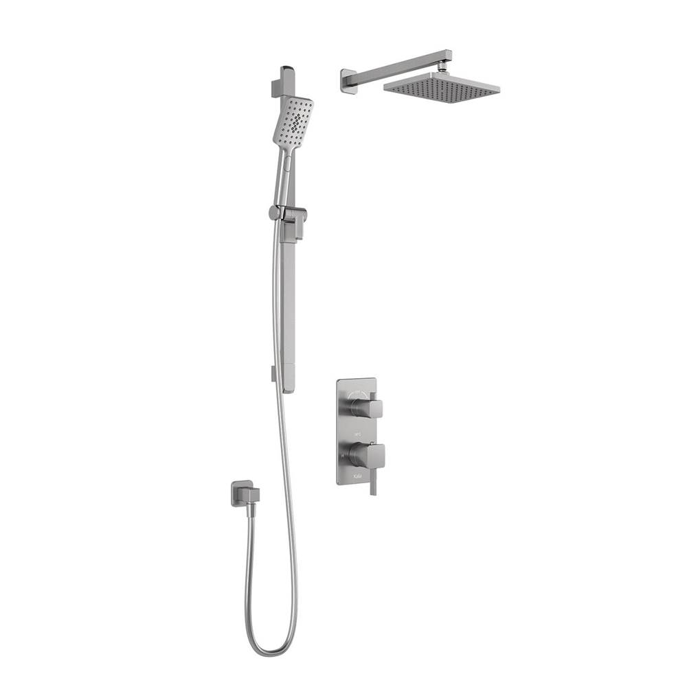 Kalia SquareOne™ TD2 (Valve Not Included) AQUATONIK™ T/P with Diverter Shower System with Wallarm Pure Nickel PVD