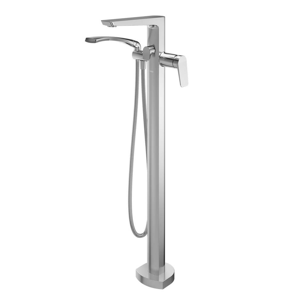 Kalia MOROKA™ Floormount Tub Filler with Handshower - Cartridge Included With Rough-In - Chrome