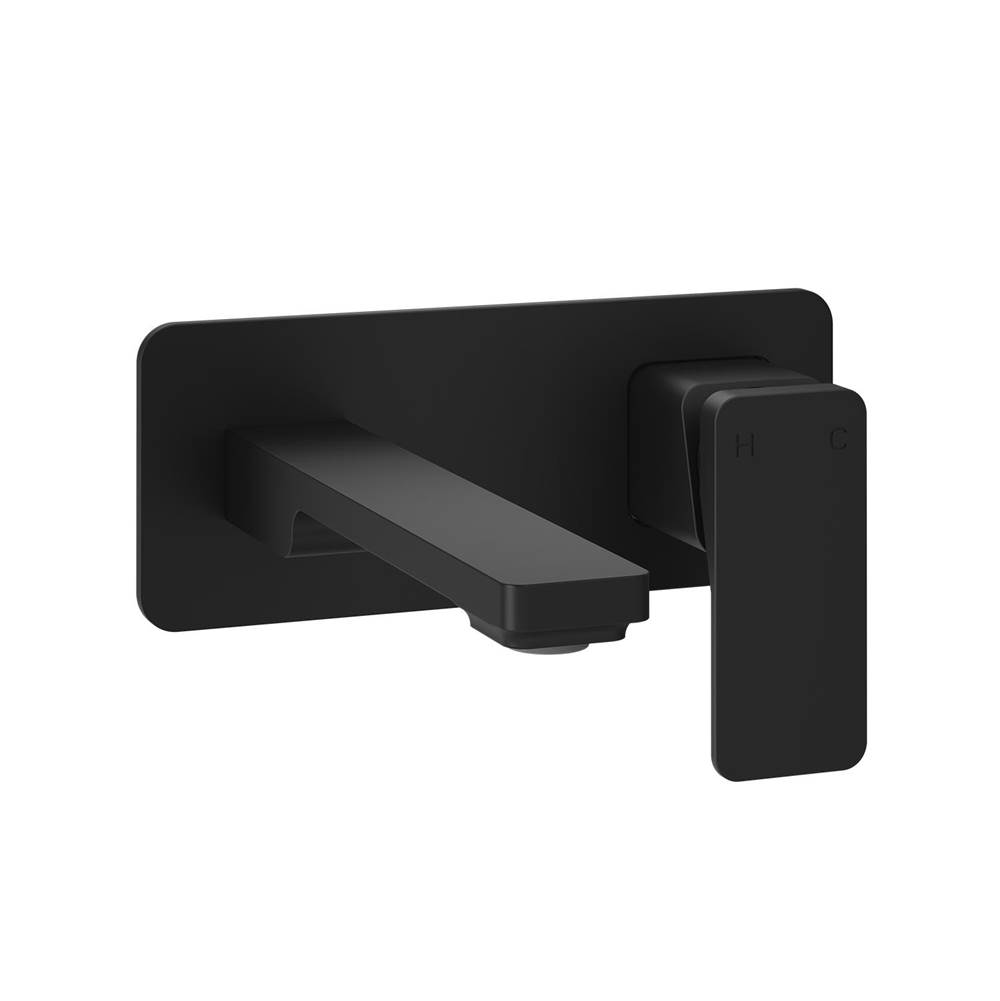 Kalia KAREO™ Wallmount Lavatory Faucet With Push Drain with Overflow Matte Black