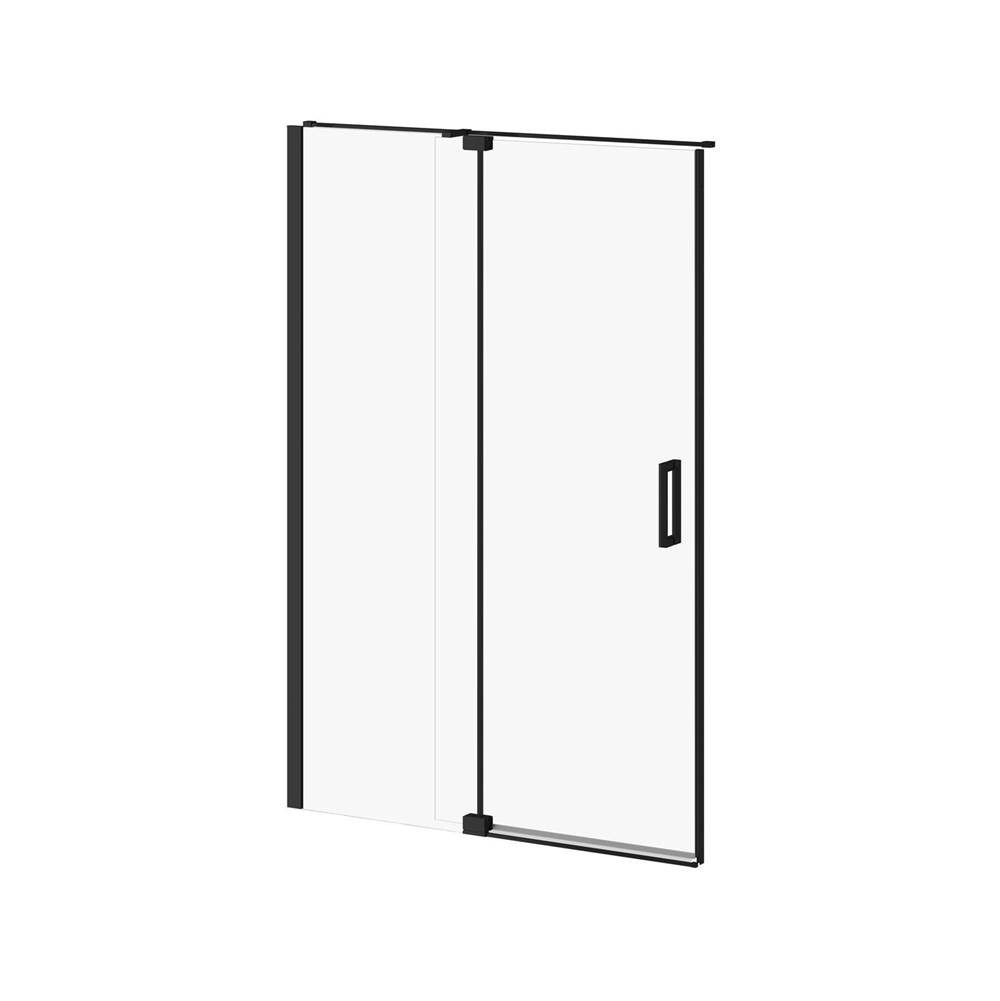 Kalia DISTINK™ 54''x77'' 2-Panel Pivot Shower Door for Alcove Inst. (Reversible) Matte Black Clear Duraclean Glass