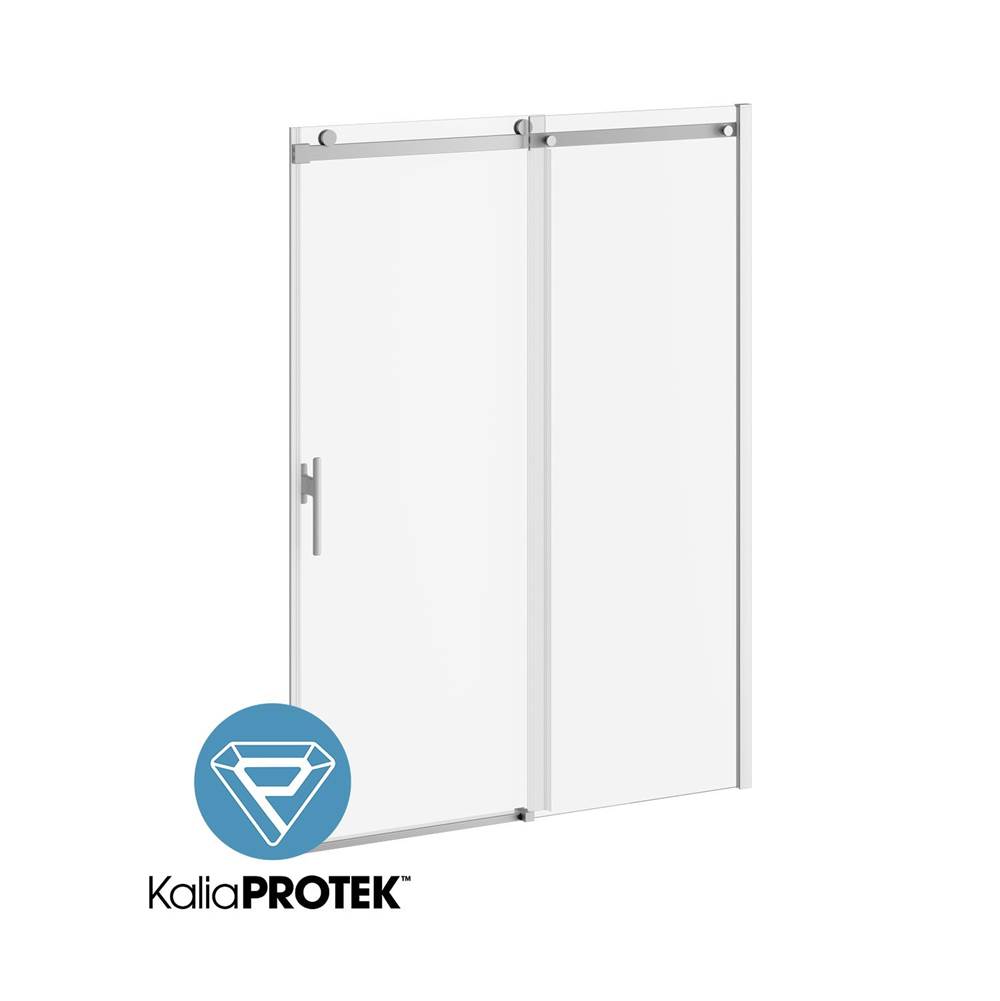 Kalia KONCEPT EVO with KaliaProtek™ 60''x77'' Sliding Shower Door Duraclean Glass with Film for Alcove Installation (Left opening) Chrome