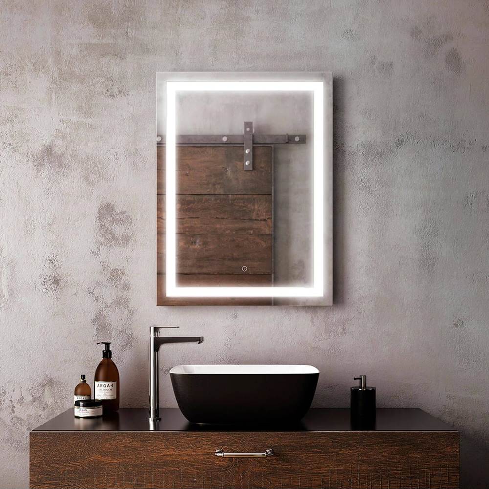 Kalia EFFECT Rectangle LED Lighting Mirror 24 x 32 With Interior Frosted Strip and 2-Tones Touch Switch