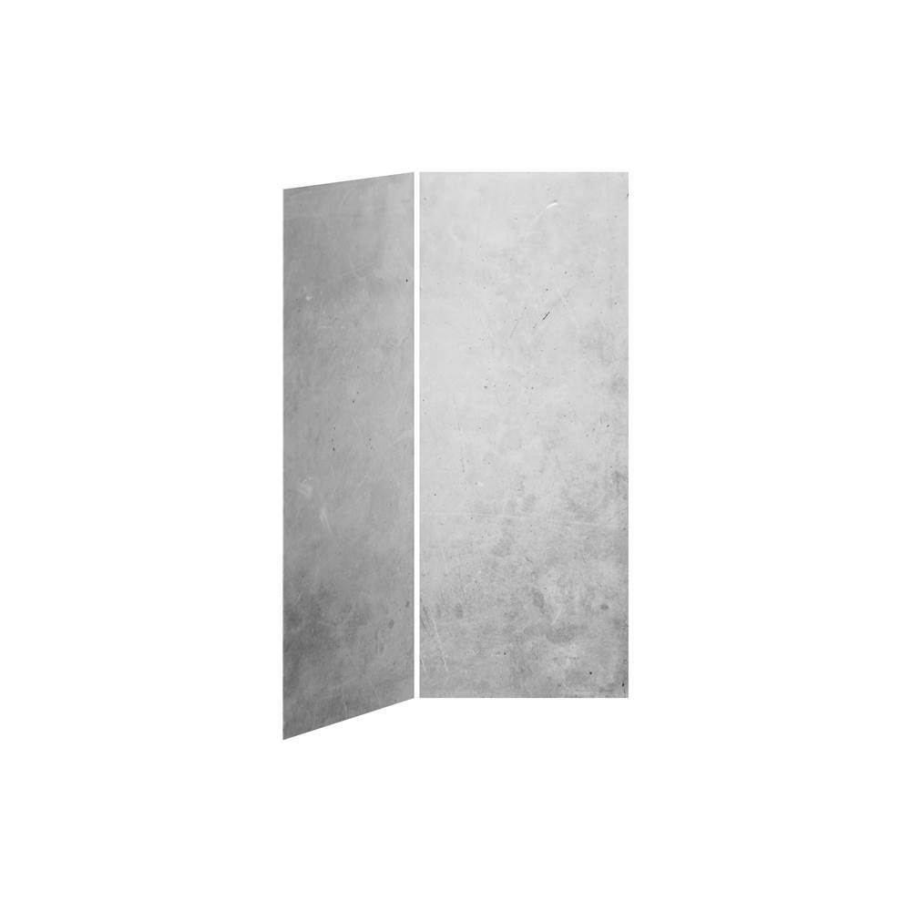 Kalia 36x36 Concrete - 36x36 2-Panel Shower Wall Kit for Corner Installation - Concrete Gloss