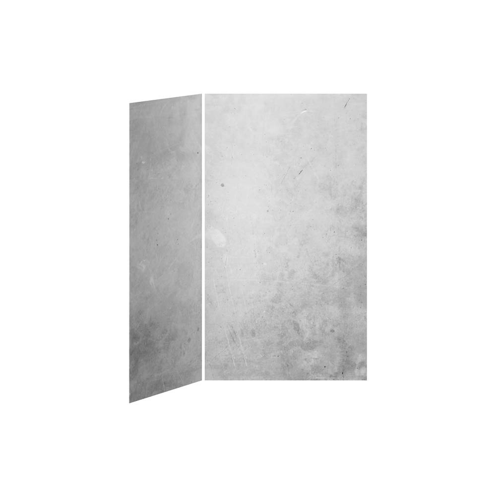 Kalia 48x36 Concrete - 48x36 2-Panel Shower Wall Kit for Corner Installation - Concrete Gloss