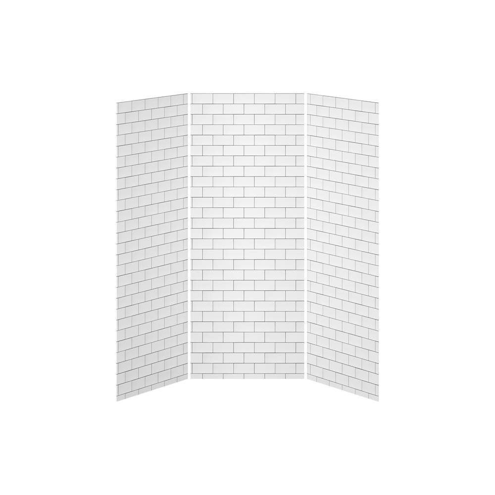 Kalia 36x36x36 Tiles - 36x36 3-Panel Shower Wall Kit for Alcove Installation - Tiles Gloss
