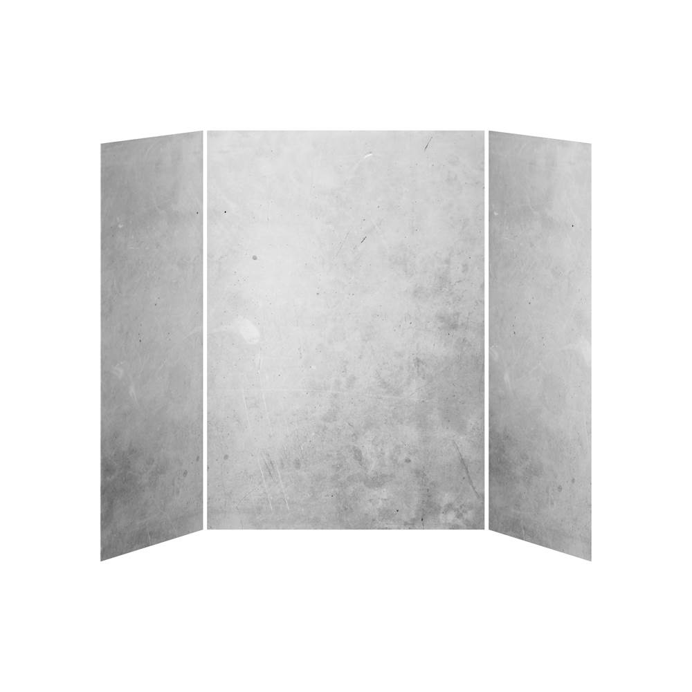 Kalia 36x60x36 Concrete - 60x36 3-Panel Shower Wall Kit for Alcove Installation - Concrete Gloss