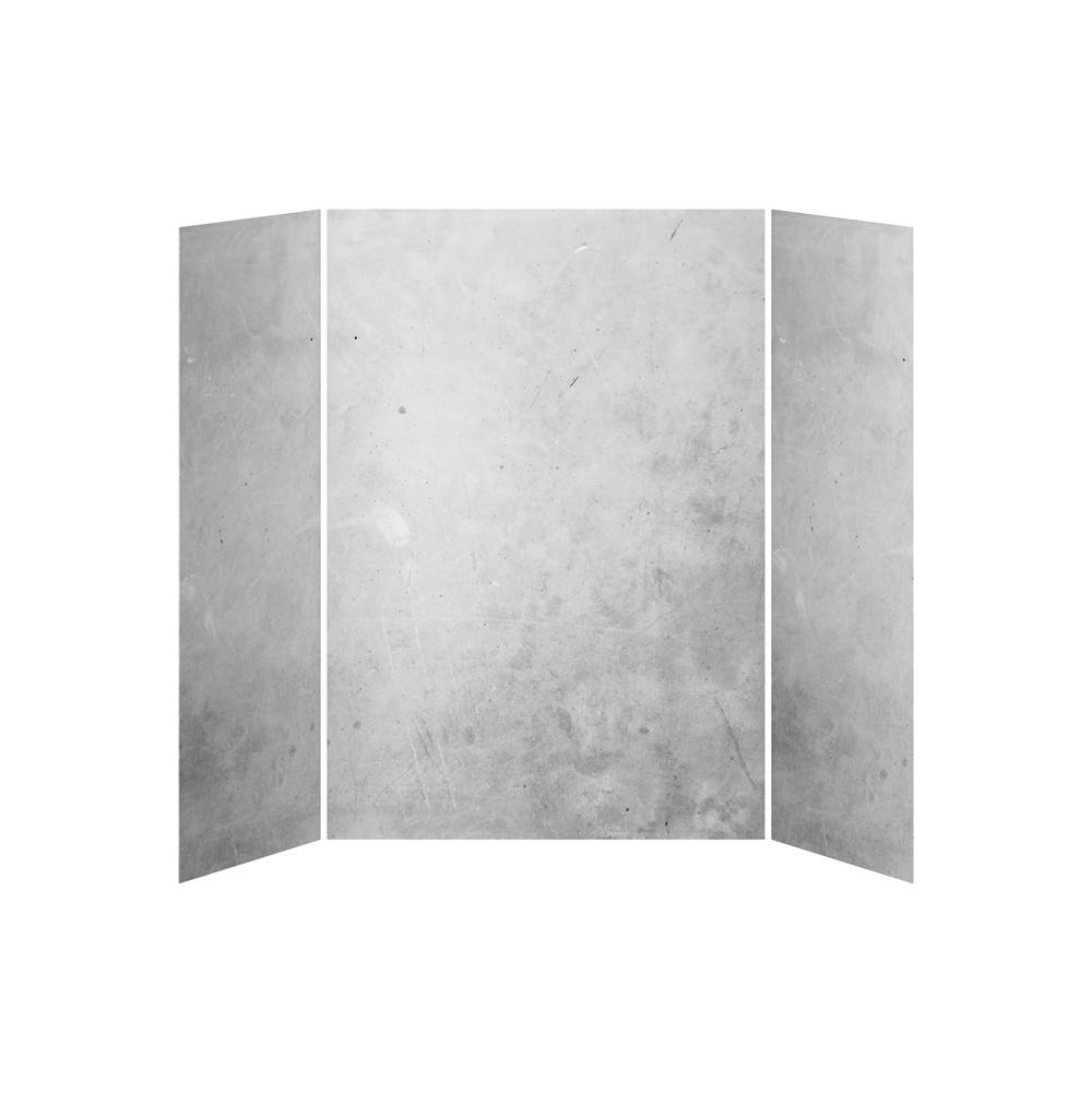 Kalia 32x60x32 Concrete - 60x32 3-Panel Shower Wall Kit for Alcove Installation - Concrete Gloss