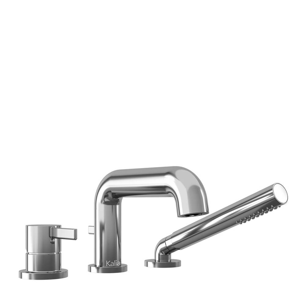 Kalia SPEC BASICO™ 3-Piece Deckmount Tub Filler with Handshower - Cartridge Included Without Rough-In - Chrome